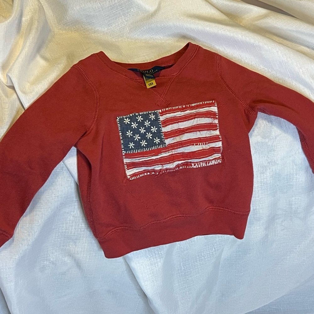 Polo Ralph Lauren Red American Flag Sweatshirt - Size 3T